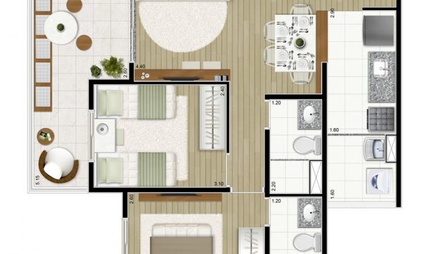 Privilège Parque Aclimação - 63,01 m2 - 2 dorms - 1 suítes - 1 vagas