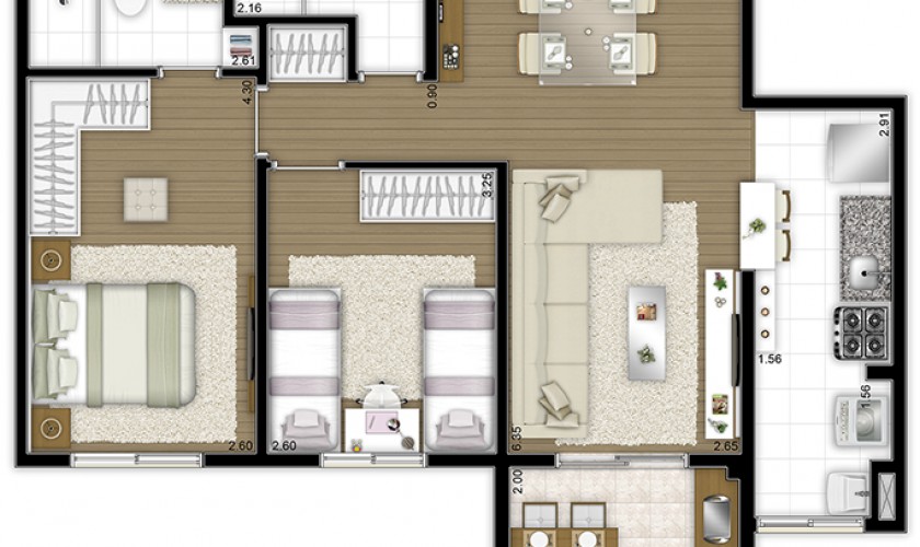 Voxy Ipiranga - 69,70m2 - 2dorm. - 1suite - 1vaga