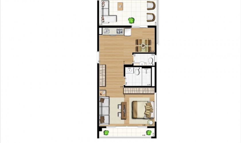 Home Boutique - 63m2 - 1dorm. - 1vaga