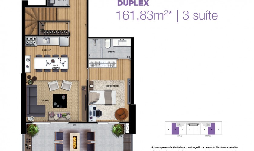 Vila Nova Luxury Home - Duplex - 161,83 m2 - 3 dorms - 3 suítes