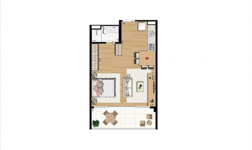 Home Boutique - 96m2 - 1dorm. - 1vaga