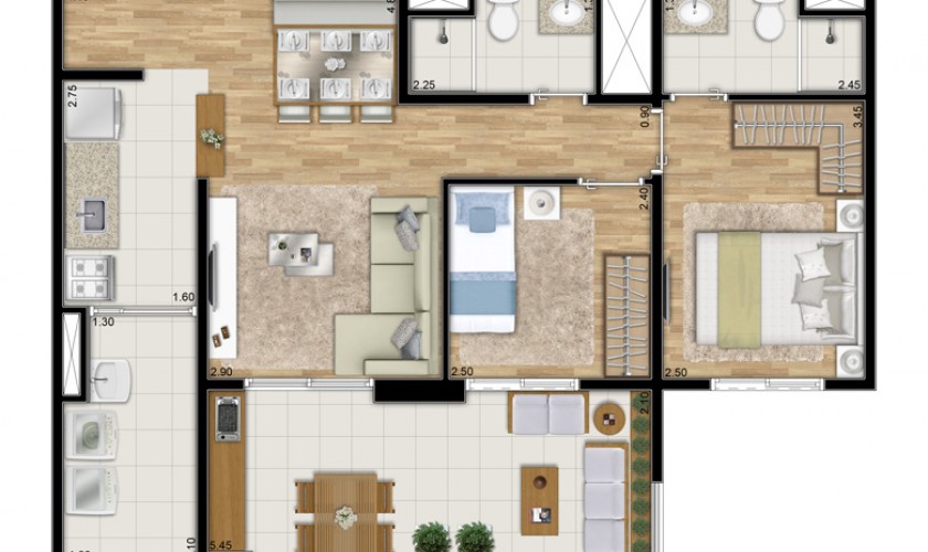 Varanda Ipiranga - 68m2 - 2dorms - 1suite - 1vaga