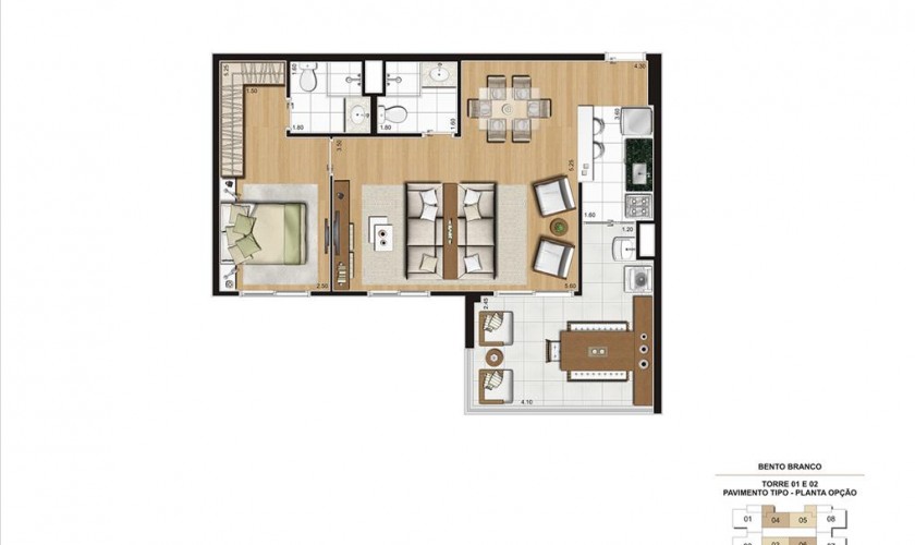 Panamerica Brickell - 92m2 - 3 dorm (1/suíte) - 1 ou 2 vagas