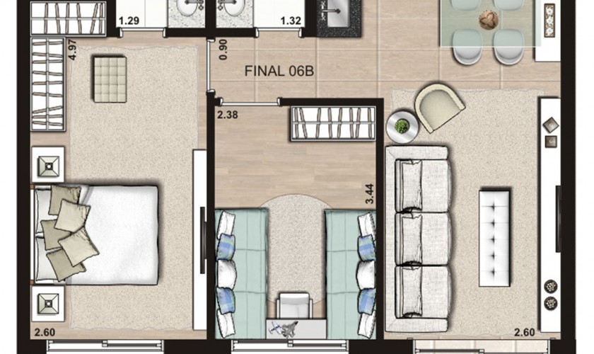 Time Jardim das Perdizes (Residencial) - 69m2 - 2 dorm - 1 suíte