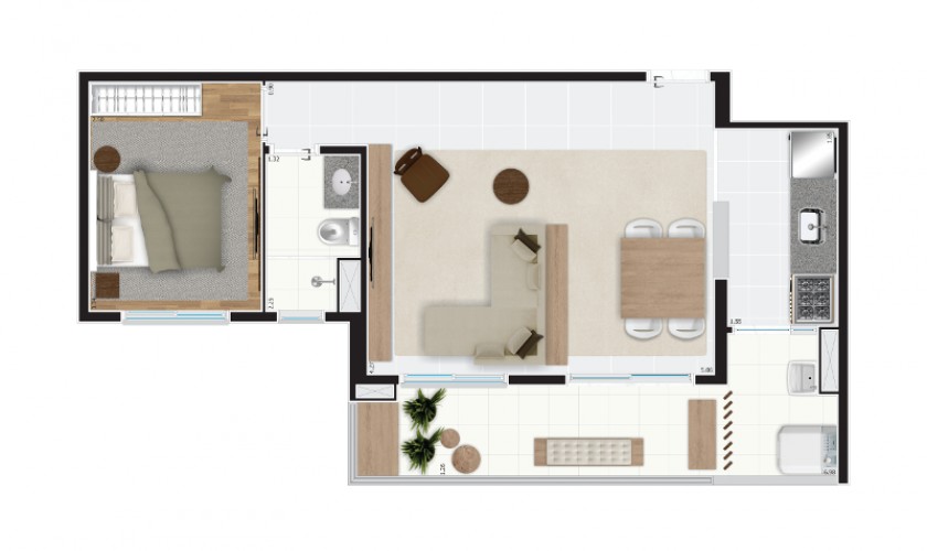 Portal Centro - 55m2 - 2dorms - 300m do metrô Brás