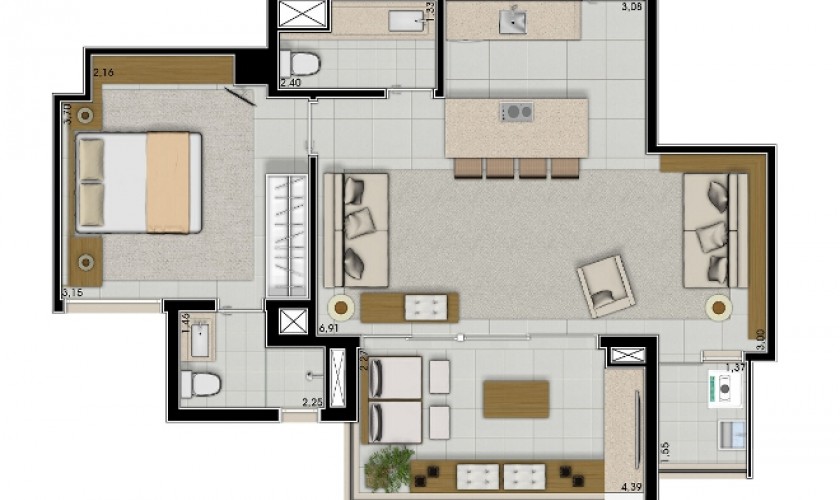 701 ArizonaI dúplex - 125m2 - 2dorms. 2suítes - 3vagas