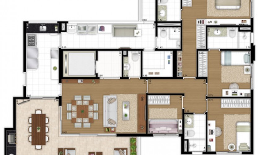 Quintessence Klabin  160m2 - 4dorms(2-suítes)