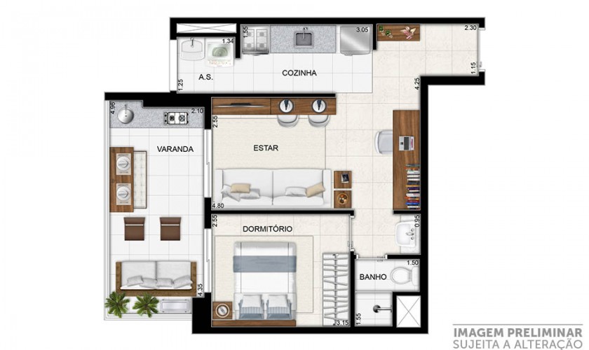 LINE Alto da Boa Vista  - 62m2 - 2dorm. - 2 vagas