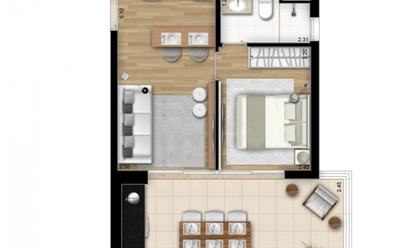 Cosmopolitan High Garden - 58,65m2 - 2 dorm -1 suíte - 1 vaga