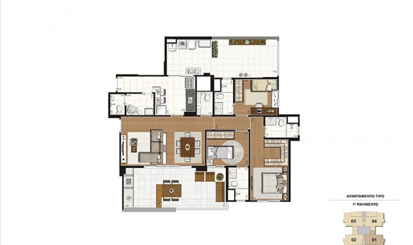 Gioia 138m2 - 3dorms (3/Suites) - 3Vagas