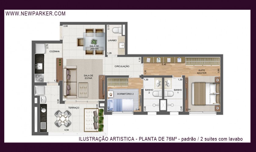 New Parker Aclimação - 111m2 - 2 dorms - 2 suítes - 2 vagas