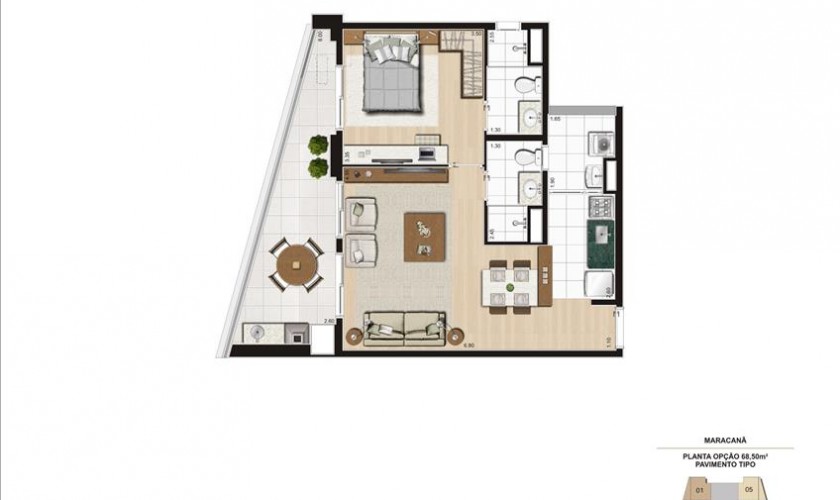 Cyrela 2014 The Year Edition - 68m2 - 1 dorm (1/suite) - 1 ou 2 vagas