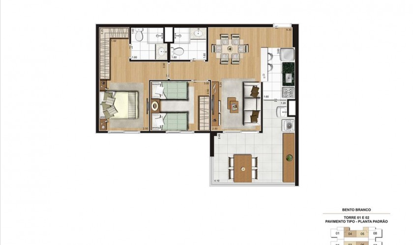 Panamerica Brickell - 92m2 - 2 dorm (2/suíte) - 1 ou 2 vagas