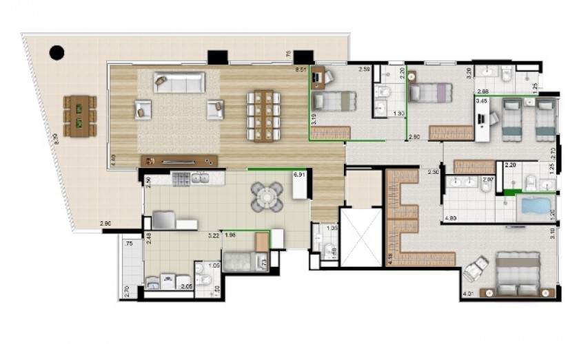 Design Campo Belo 318 m2 - 4 dorms - 4 suítes - 2 vagas