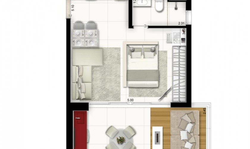 Cosmopolitan High Garden - 44,44m2 - 1 suíte com terraço - 1 vaga