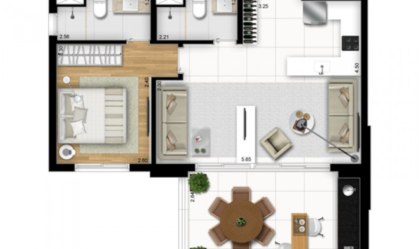 Cosmopolitan High Garden - 33,41m2 - 1 suíte com terraço - 1 vaga