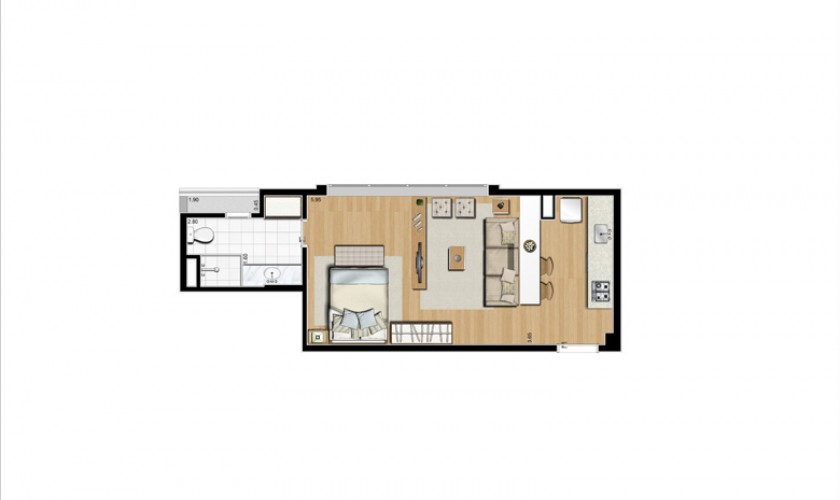 Home Boutique - 63m2 - 1dorm. - 1vaga