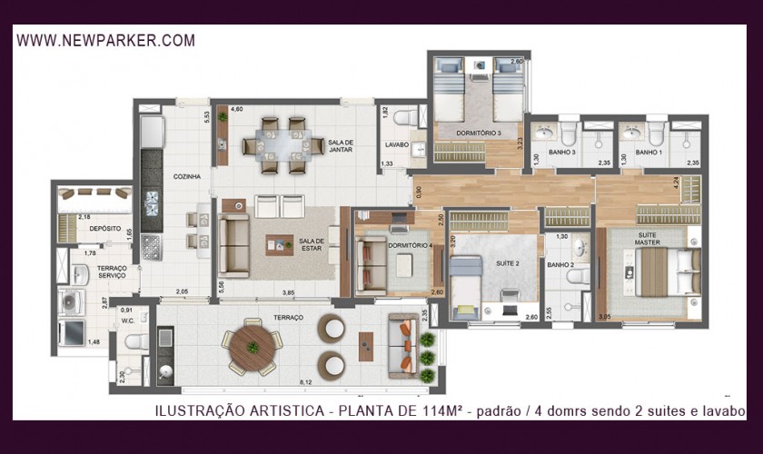 New Parker Aclimação - 141m2 - 4 dorms - 2 suítes - 2 vagas