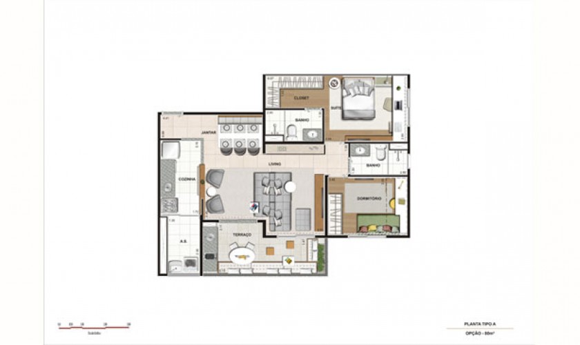 Bosque Marajoara - 80 m2 - 3 dorms - 1 suíte -  1 vaga