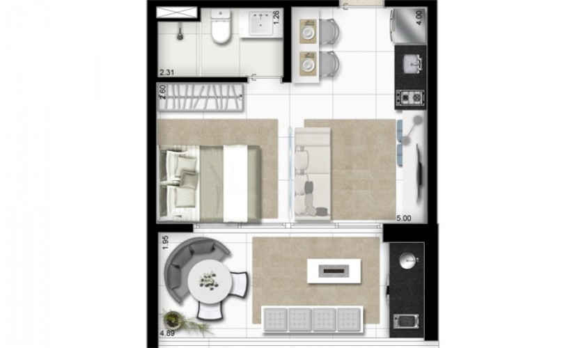 Cosmopolitan High Garden - 44,44m2 - 1 suíte com terraço - 1 vaga