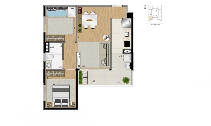 Helbor Trend Higienópolis - 39 m2 - 1 ou 2 dorms - suítes - vagas