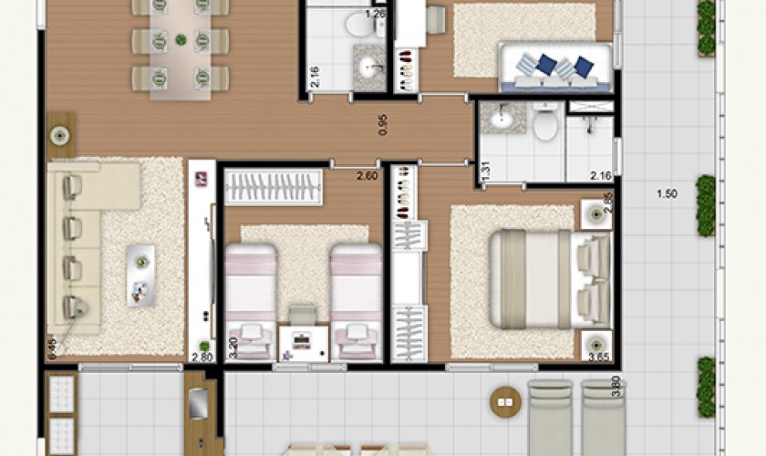 Voxy Ipiranga - 118m2 - 3 dorms (1/suite) - 2 vagas