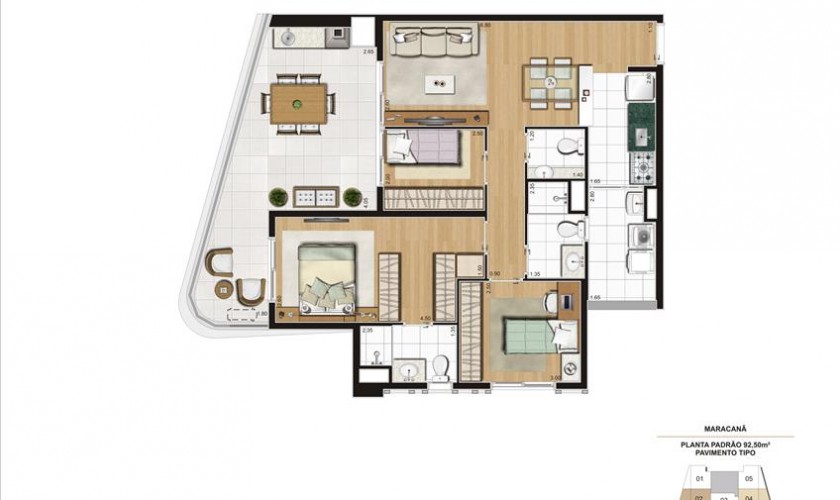 Cyrela 2014 The Year Edition - 92m2 - 3 dorm (1/suite)- 2 vagas