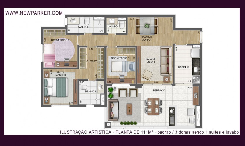 New Parker Aclimação - 141m2 - 3 dorms - 3 suítes - 2 vagas