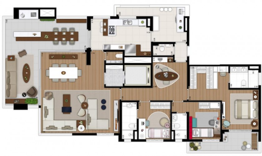 Tom 1102 220 m2 - 4 quartos - 3 suites - 4 vagas de garagem