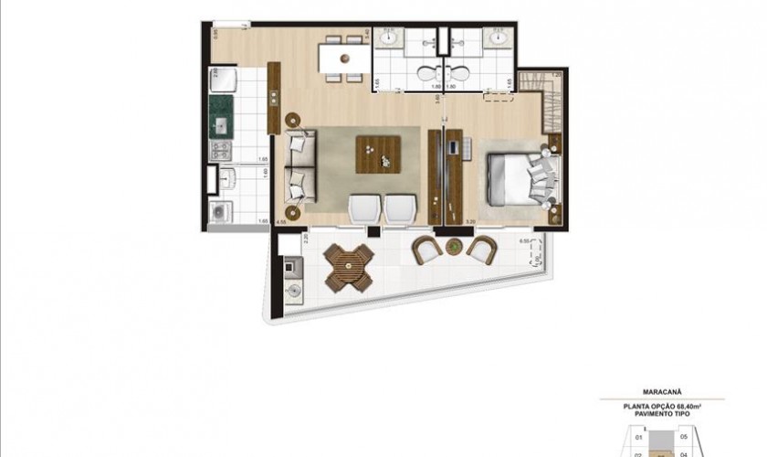 Cyrela 2014 The Year Edition - 68m2 - 1 dorm (1/suite) - 1 ou 2 vagas