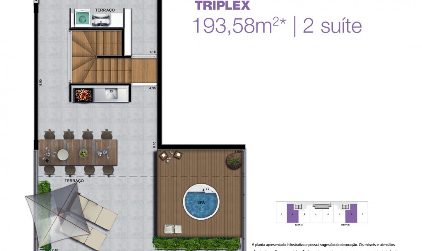 Vila Nova Luxury Home - Triplex - 193,58 m2 - 2 dorms - 2 suíte