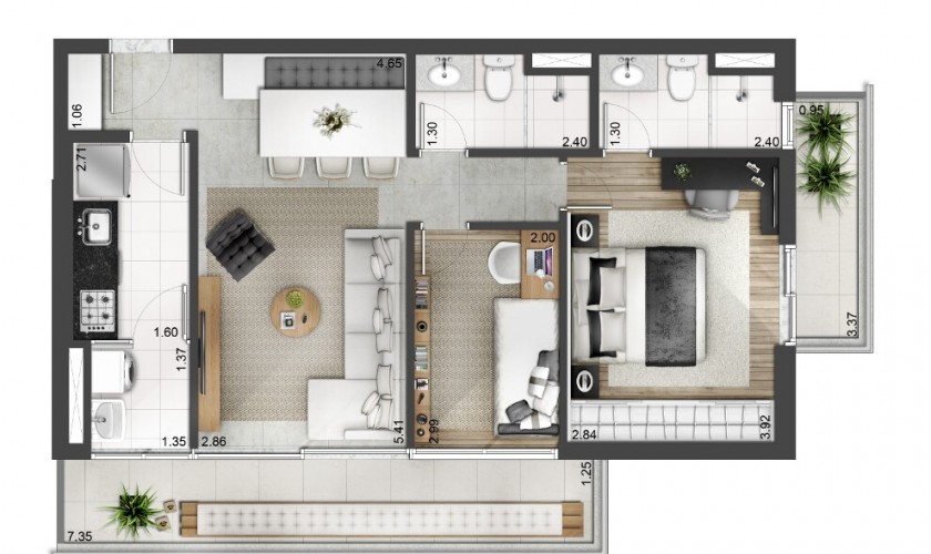 Urbanity Chácara Santo Antonio 112m2 Duplex - 2dorm. - 2suítes