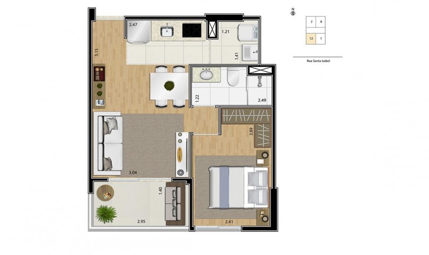 Helbor Trend Higienópolis - 39 m2 - 1 ou 2 dorms - suítes - vagas