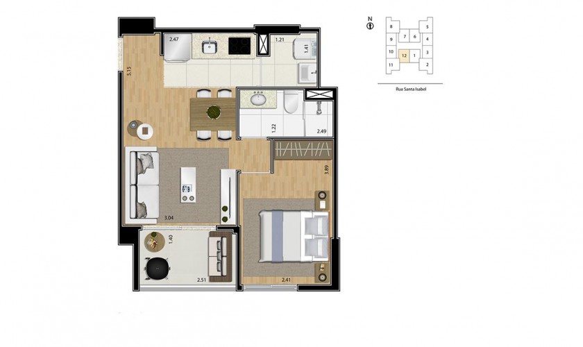 Helbor Trend Higienópolis - 52 m2 - 1 ou 2 dorms - suítes - vagas