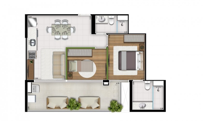 London SP Residence - Studio 2 dorm - 64 m2