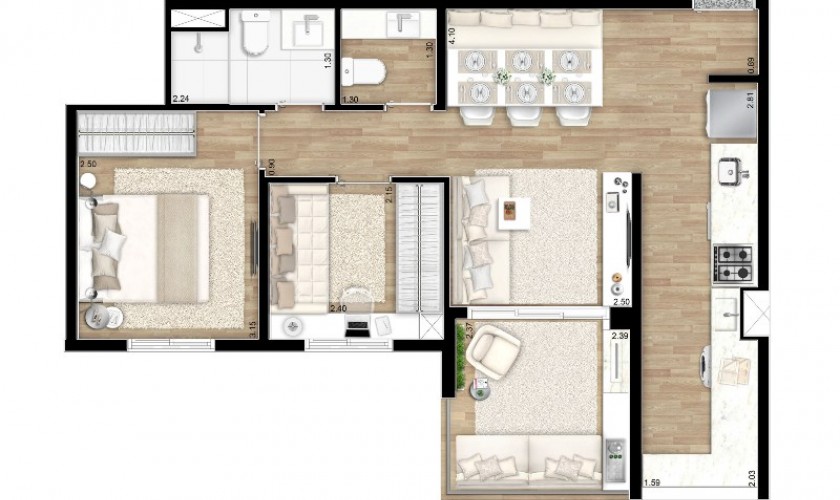 New Residence Ipiranga - 53m2 - 2dorms (1/suíte) - 1 Vaga