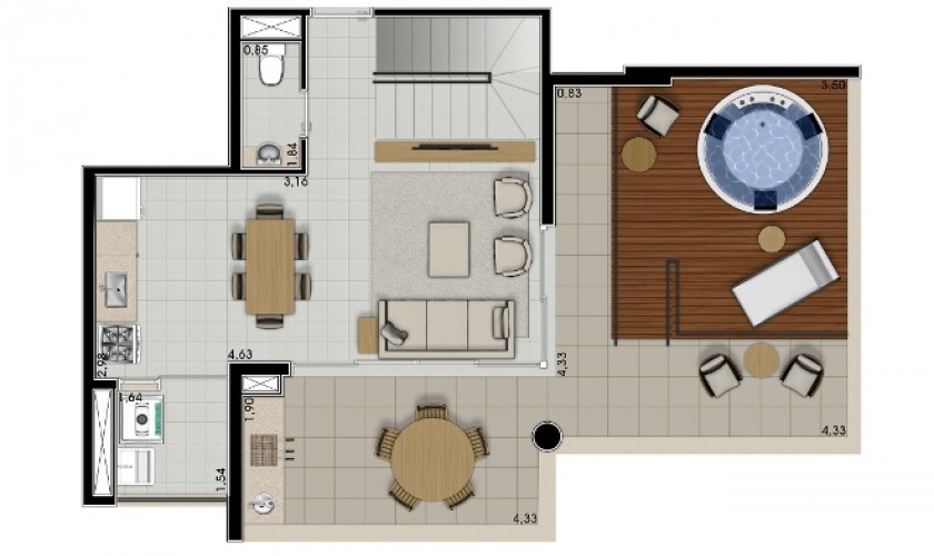 701 ArizonaI dúplex - 125m2 - 2dorms. 2suítes - 3vagas