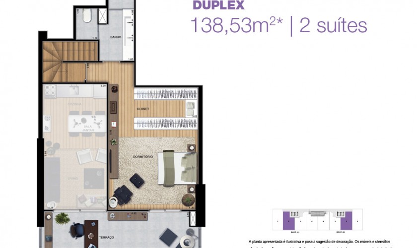 Vila Nova Luxury Home - Duplex - 138,53 m2 - 2 dorms - 2 suítes