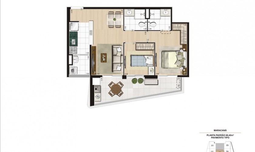 Cyrela 2014 The Year Edition - 68m2 - 2 dorms (1/suite)- 1 ou 2 vagas