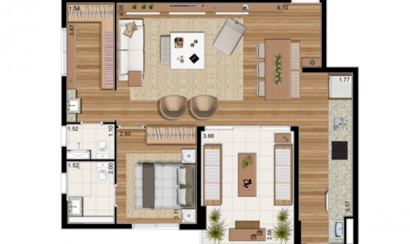 Bela Cintra II   - 76m2 - 2dorm. - 1suites - 2vagas