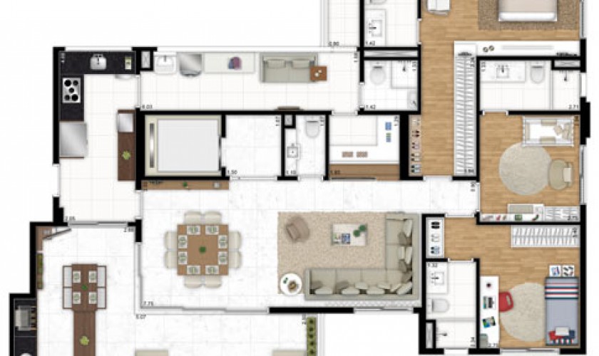 Quintessence Klabin  160m2 - 4dorms(2-suítes)