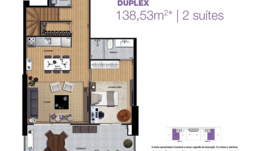 Vila Nova Luxury Home - Duplex - 138,53 m2 - 2 dorms - 2 suítes